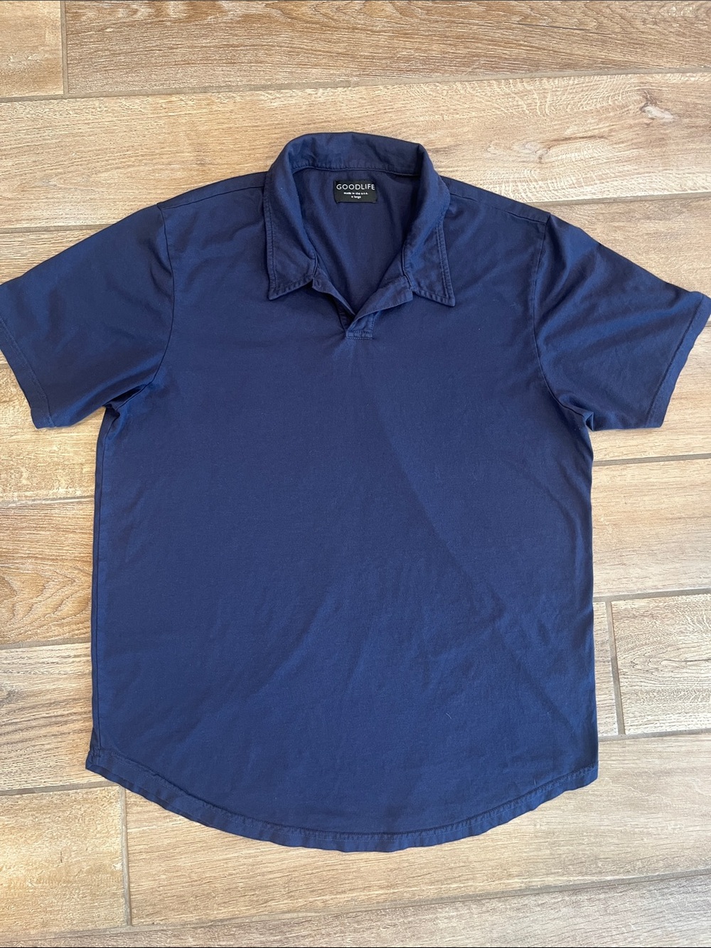 🖤 Goodlife Men's Navy Blue Short-Sleeve Polo